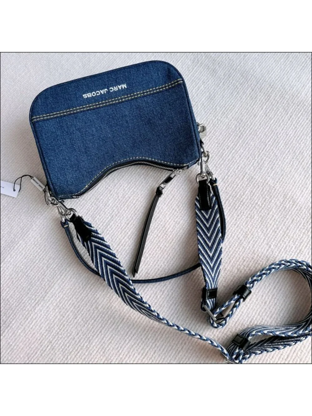 Marc Jacobs Denim Drifter Convertible Shoulder Bag Blue OS